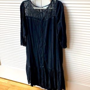 Sundance black drop waist dress, size Large